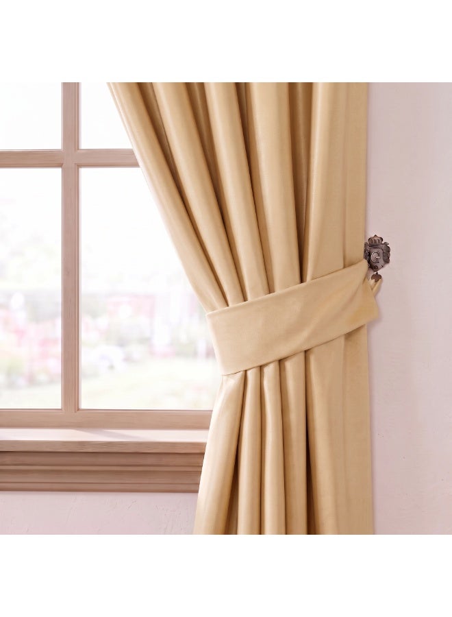 AMALI Elegant Blackout Curtains 2 Panel Set,16 Grommets, Size (L 274 x W 132) cm) for Living Room and Bedroom Shiny Polyester Fabric - Image 2