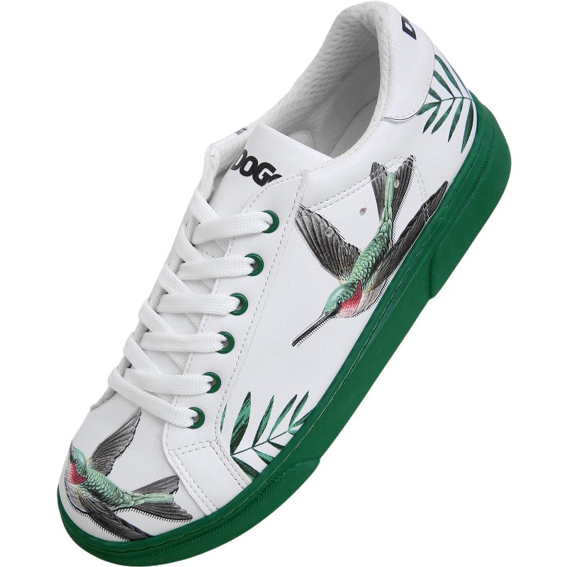 DOGO White Sneakers for Women Handmade Womens Fashion Sneakers Vegan Leather and Unique Design Comfortable Shoes for Women Ace Sneakers Soar The Sky Design Size 55 - Image 2