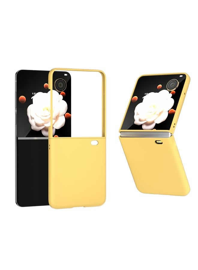 زبون جراب لهاتف Honor Magic V Flip 3 في 1 مصنوع من الجلد غير اللامع مع تغطية كاملة - Image 1