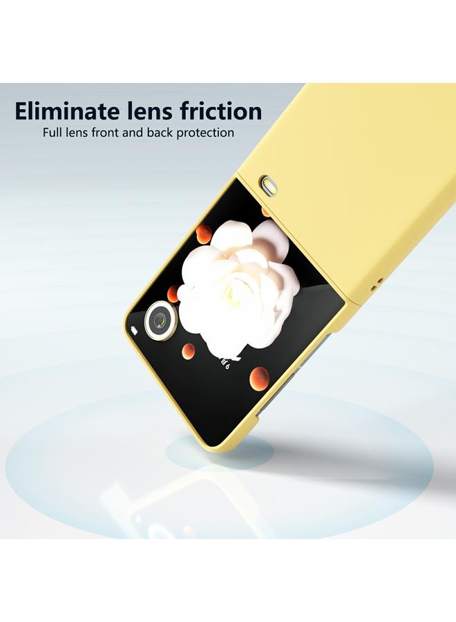 زبون جراب لهاتف Honor Magic V Flip 3 في 1 مصنوع من الجلد غير اللامع مع تغطية كاملة - Image 3