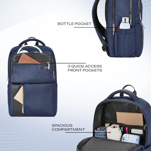 Safari Xyro 25L Formal Laptop Backpack Bag for Man & Women, Ideal for Office Use/School/College Boys and Girls, 2 Compartment Bags with Organizer, Trolley Sleeve, 2 Front pockets, Premium Fabric - Image 2