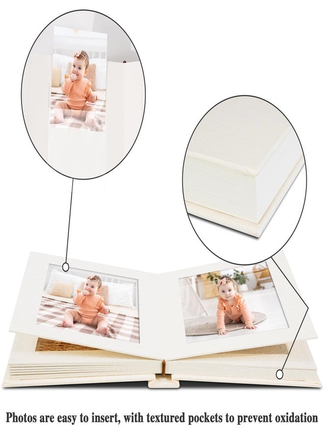 Vienrose Polaroid Photo Album with Writing Space - 2x3 Photo Album for Instax Mini & Polaroid Go, 26 Pockets Wedding Travel Scrapbook, Small Linen Album for Instant Photos, Beige - Image 2