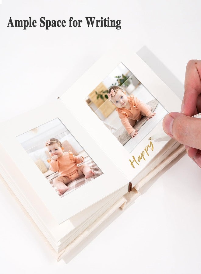 Vienrose Polaroid Photo Album with Writing Space - 2x3 Photo Album for Instax Mini & Polaroid Go, 26 Pockets Wedding Travel Scrapbook, Small Linen Album for Instant Photos, Beige - Image 3