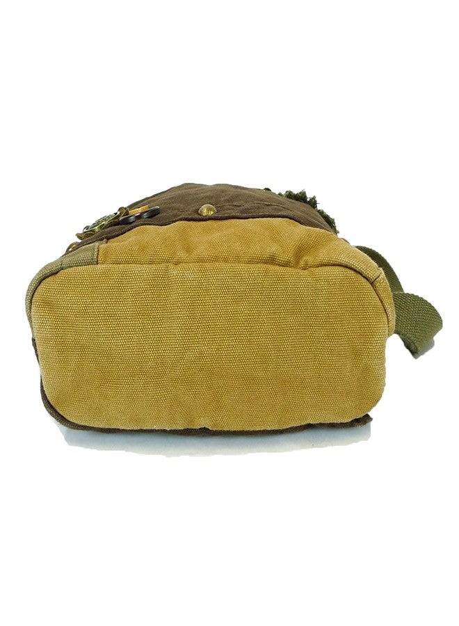 CHALA Patch Cross-Body Women Handbag, Canvas Messenger Bag - Paw Print Dark Brown - Image 3