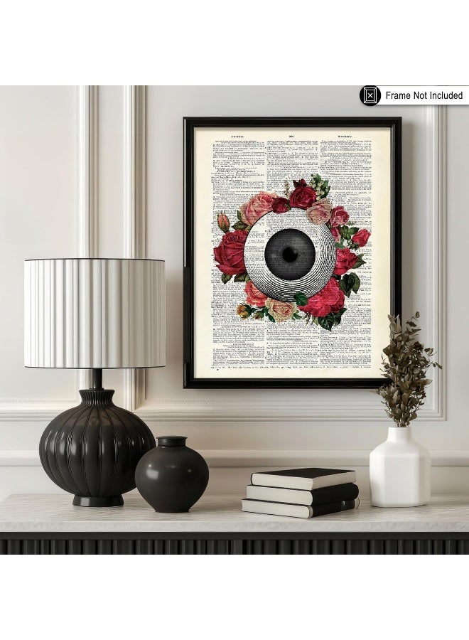 Poster Master Retro Roses And Eye Print - Flower Art - Anatomy Art - Human Eye Art - Floral Decor For Clinic, Hospital - 8X10 Unframed Wall Art - Image 3