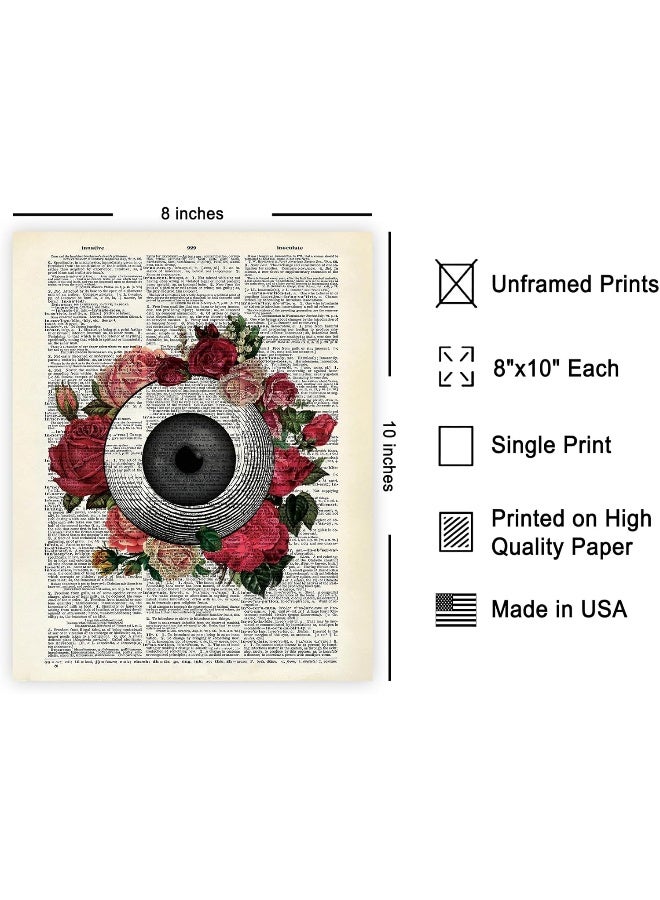 Poster Master Retro Roses And Eye Print - Flower Art - Anatomy Art - Human Eye Art - Floral Decor For Clinic, Hospital - 8X10 Unframed Wall Art - Image 2