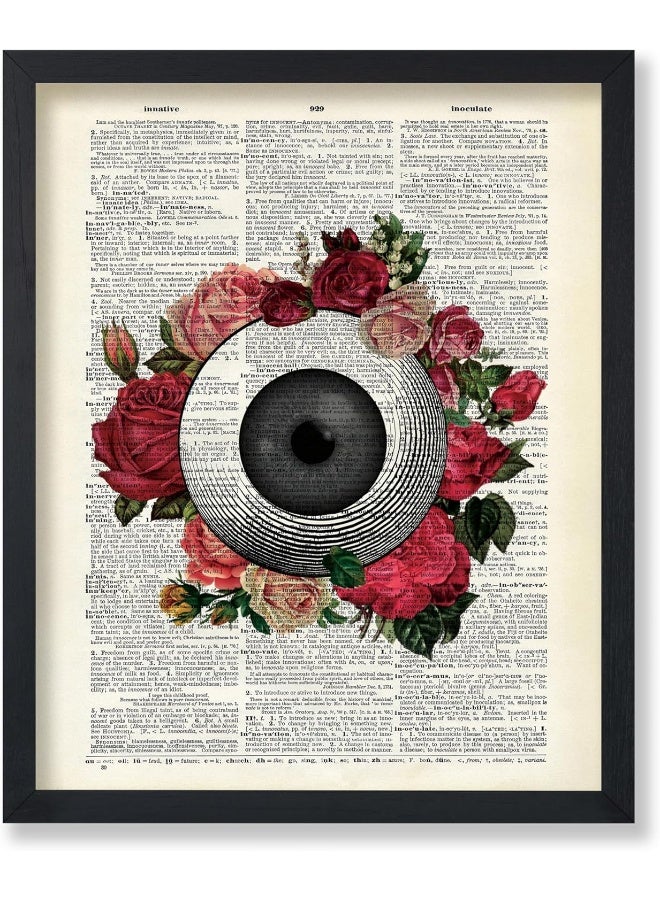 Poster Master Retro Roses And Eye Print - Flower Art - Anatomy Art - Human Eye Art - Floral Decor For Clinic, Hospital - 8X10 Unframed Wall Art - Image 1