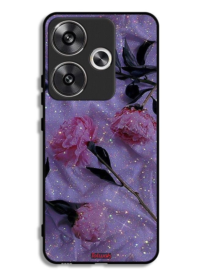 Tolwak Xiaomi Poco F6 5G Protective Case Cover Glitter Roses - Image 1