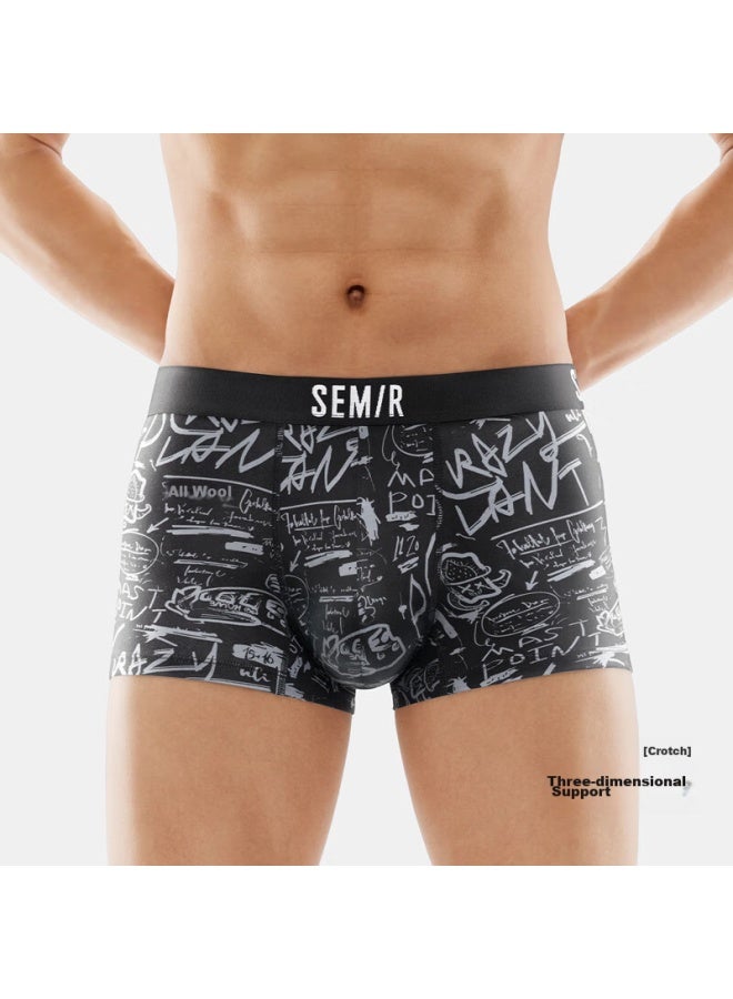 SEMIR Semir Men's Underwear, Pure Cotton, 7a Antibacterial, Seamless, Breathable, Trendy Boxer Briefs, Flat-angle Shorts, Crazy World, Xxl  - Image 5