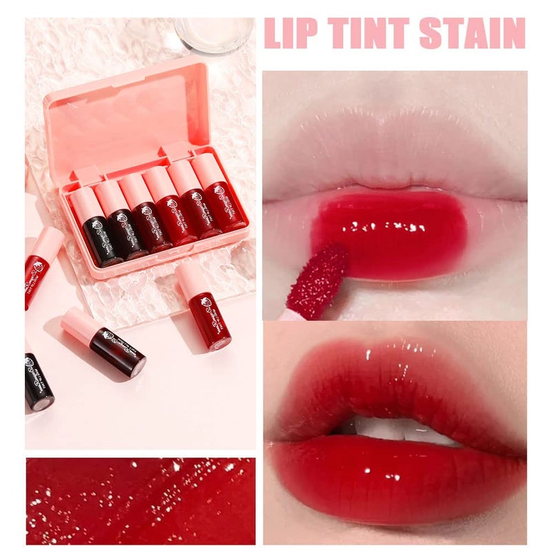Miniling 6 Colors Lip Tint Stain Set, Korean Makeup Lip Stain Moisturizing Mini Liquid Lipstick, Multi-use Lip and Cheek Tint, Long lasting Non-Stick Cup Waterproof, Cute Stuff, Lip Color Makeup - Image 2
