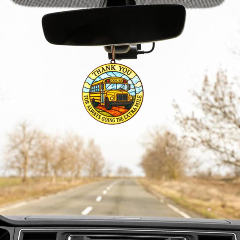 MAILAMCRAFT Bus Driver Appreciation Gifts, Bus Driver Gifts, School Drivers Appreciation Gift for Men, Women, Thank You Gift for School Bus Driver Monitor, Acrylic Suncatcher Effect Hanging Ornament - Image 4