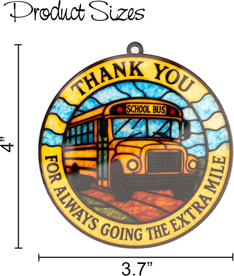 MAILAMCRAFT Bus Driver Appreciation Gifts, Bus Driver Gifts, School Drivers Appreciation Gift for Men, Women, Thank You Gift for School Bus Driver Monitor, Acrylic Suncatcher Effect Hanging Ornament - Image 3