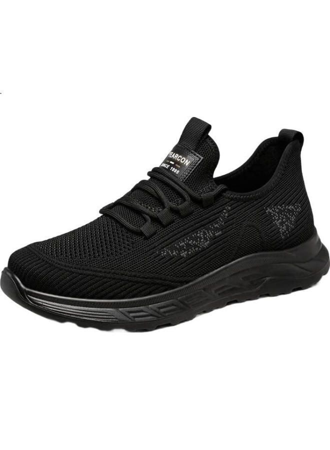 YEARCON Men'S Sports Casual Outdoor Dad Walking Shoes Coconut Shoes Flying Woven Shoes 96564W Black Size 41 - Image 2