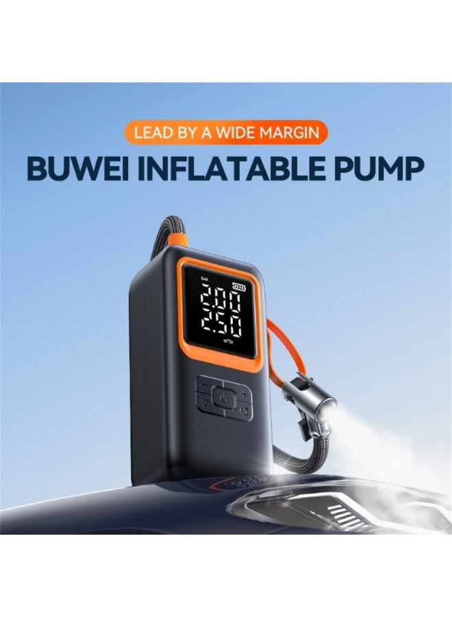 BUWEI JY01 Car Air Pump Air Inflator Wireless Portable Air Compressor Tire Inflator Dual Screen Digital Display Smart Pressure Gauge 3-150 PSI 4000mAh Battery Type-C USB Output ABS+PC - Image 5