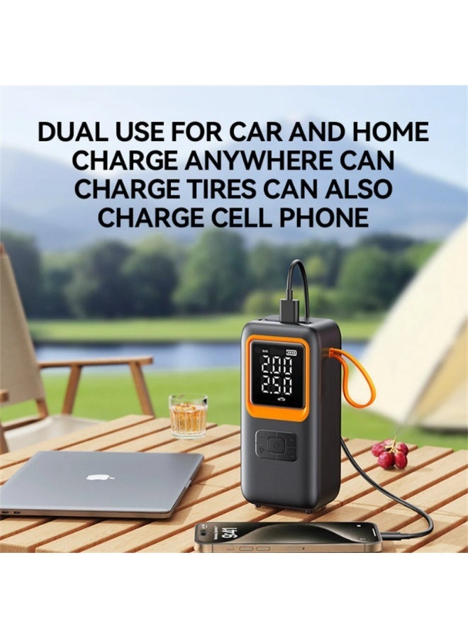 BUWEI JY01 Car Air Pump Air Inflator Wireless Portable Air Compressor Tire Inflator Dual Screen Digital Display Smart Pressure Gauge 3-150 PSI 4000mAh Battery Type-C USB Output ABS+PC - Image 1