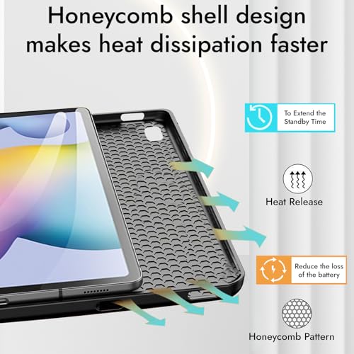 Robustrion Cover for Samsung Galaxy S6 Lite Tab Cover 10.4 inch Flip Stand Case Cover for Samsung S6 Lite Tablet Cover with S Pen Holder - Marble Lilac - Image 4