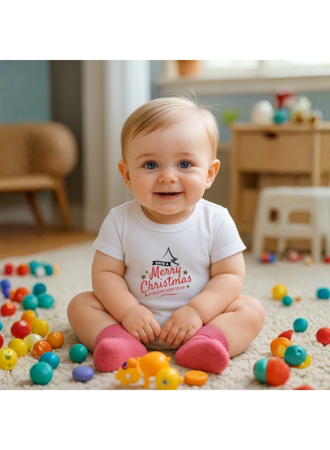 PRINTSHOP4ME Merry Christmas Baby Onesie Romper Baby Bodysuit,Unisex Soft Cotton Fabric 100% Cotton - Image 2