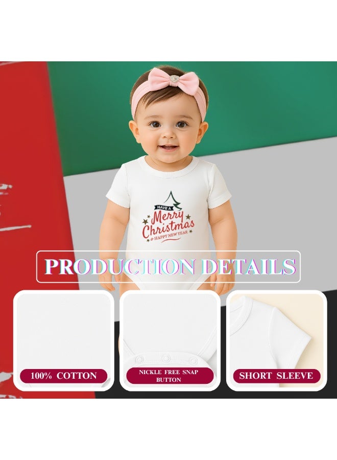 PRINTSHOP4ME Merry Christmas Baby Onesie Romper Baby Bodysuit,Unisex Soft Cotton Fabric 100% Cotton - Image 3