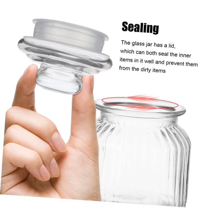 2pcs Glass Storage Jars With Airtight Lids For Cookies Snacks Dry Food - Image 5