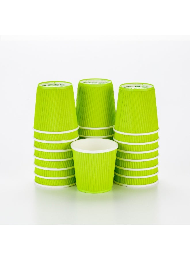 Restaurantware Restaurantware 4 Ounce Ripple Wall Disposable Coffee Cups, 500 Insulated Green Paper Tumblers, with Rolled Rim Design, Lids Sold Separately for Hot Drinks like Tea, Hot Chocolate and More  - Image 1