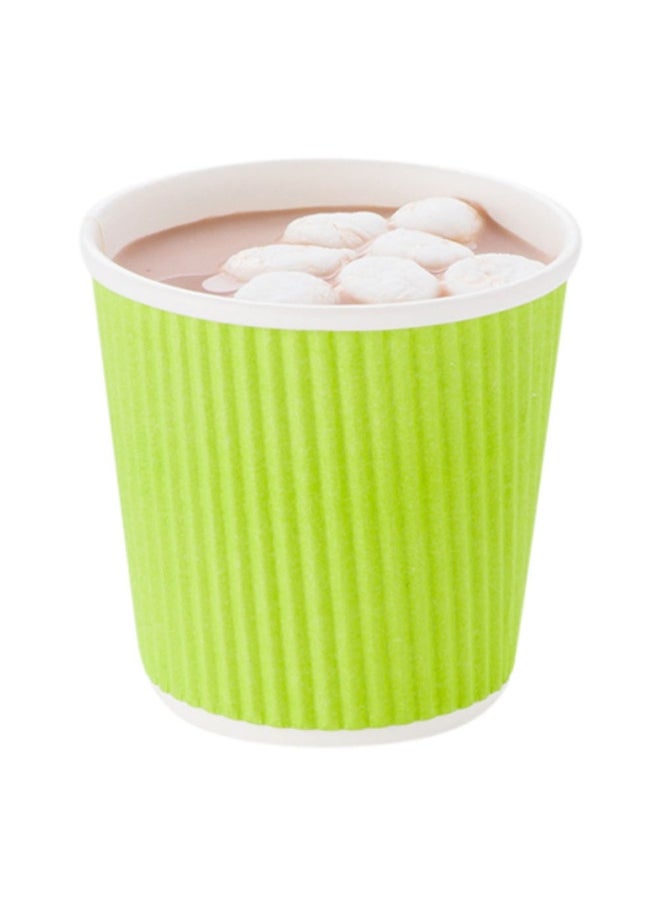 Restaurantware Restaurantware 4 Ounce Ripple Wall Disposable Coffee Cups, 500 Insulated Green Paper Tumblers, with Rolled Rim Design, Lids Sold Separately for Hot Drinks like Tea, Hot Chocolate and More  - Image 2