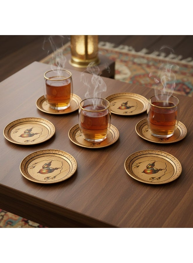 طقم أطباق تقديم وكوسترات رمضانية 6 قطع - Image 3