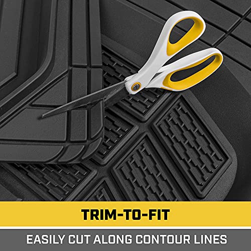 Cat® CAMT-9013 (3-Piece) Heavy Duty Deep Dish Rubber Floor Mats, Trim to Fit for Car Truck SUV & Van, All Weather Total Protection Durable Liners Black, 29.5" L x 21" W x 1" Th - Image 5