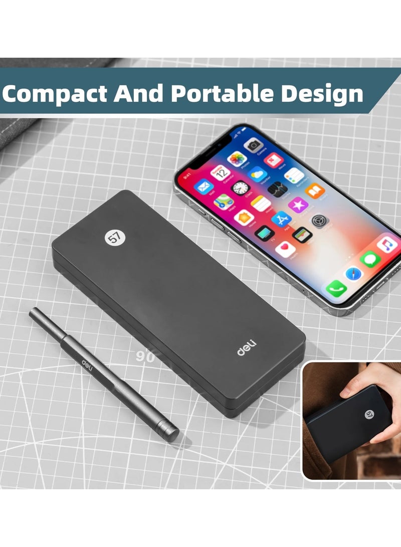 Deli 57-in-1 Small Precision Screwdriver Set, Professional Magnetic Mini Household Repair Tool Kit for Phone, Computer, Watch, Laptop, Macbook, Game Console, Eyeglass - Image 5