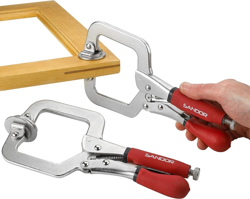 SANDOR 3" Metal Face Clamps for Woodworking - (Pack of 2) Heavy Duty C-Type Wood Clamp Tools with Ergonomic Grip for DIY, Pocket Hole Joinery, Cabinetry, Welding, Carpentry - Image 4