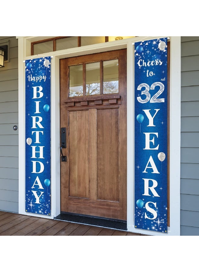 PAKBOOM Happy 32nd Birthday Yard Sign Door Banner - Cheers to 32 Years Birthday Party Decorations Supplies for Men Women - Blue - Image 1