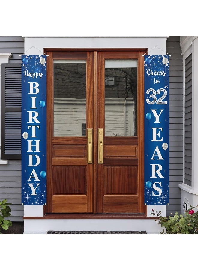 PAKBOOM Happy 32nd Birthday Yard Sign Door Banner - Cheers to 32 Years Birthday Party Decorations Supplies for Men Women - Blue - Image 5