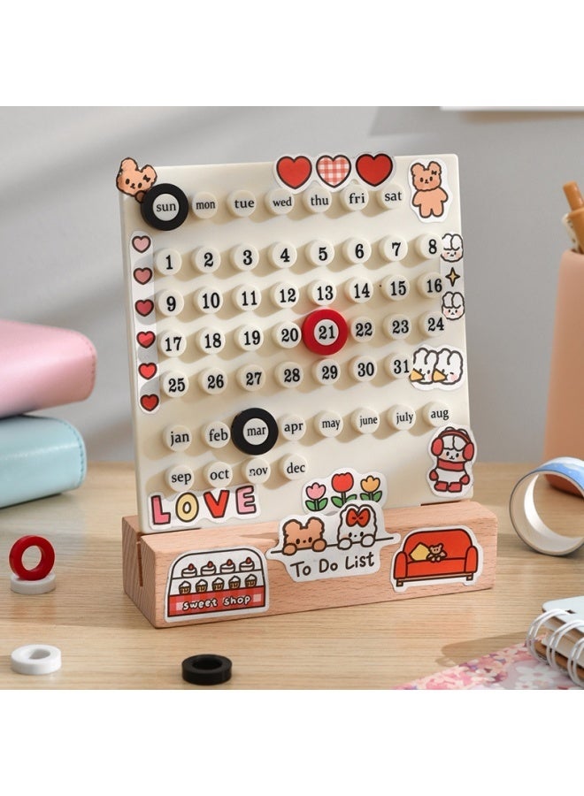 Generic Ring perpetual calendar handmade diy ring desk calendar desktop decoration office calendar  - Image 3
