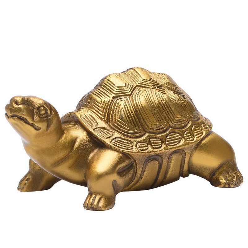 BRABUD Millennium Brass Turtle Statue Gold Desk Home Indoor Outdoor Decorative Collectible Gifts for Elders 4'' BS051 - Image 1