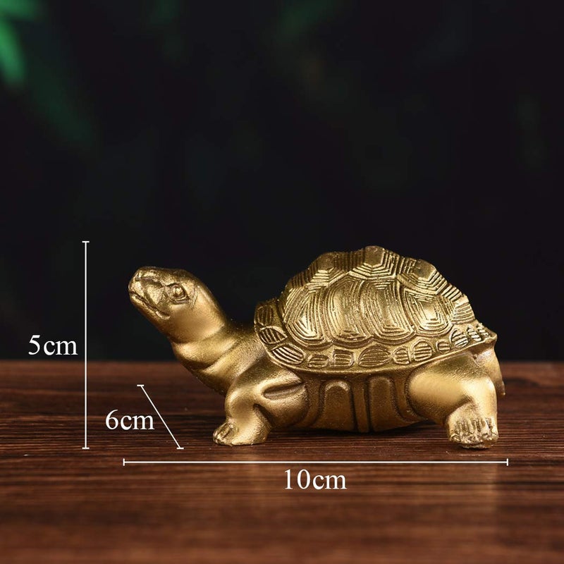 BRABUD Millennium Brass Turtle Statue Gold Desk Home Indoor Outdoor Decorative Collectible Gifts for Elders 4'' BS051 - Image 2