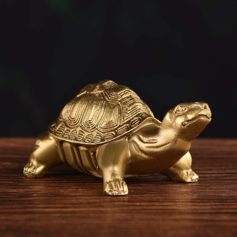 BRABUD Millennium Brass Turtle Statue Gold Desk Home Indoor Outdoor Decorative Collectible Gifts for Elders 4'' BS051 - Image 4