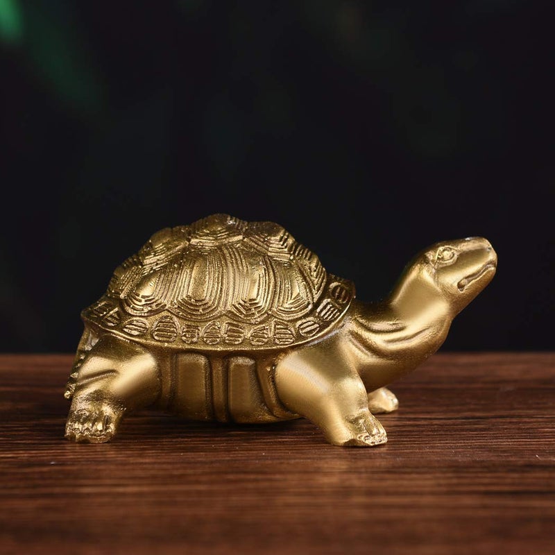 BRABUD Millennium Brass Turtle Statue Gold Desk Home Indoor Outdoor Decorative Collectible Gifts for Elders 4'' BS051 - Image 5
