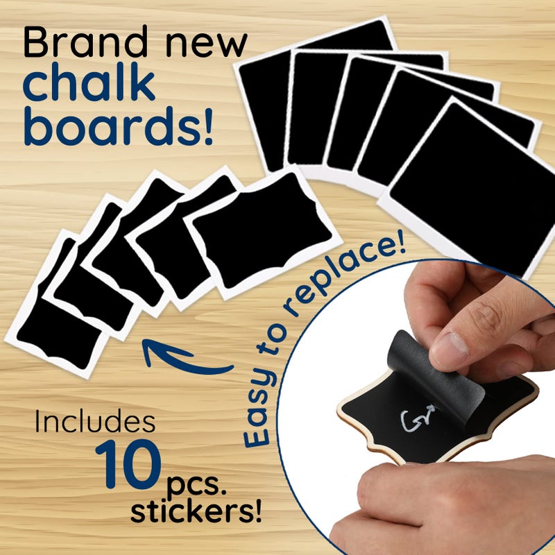 OLEOLETOY Mini Chalkboard Signs, 20 Pack Framed Small Chalk Board Food Labels with Easel Stand for Party Buffet or Wedding Celebration, Wooden Blackboard as Place Cards for Table Setting or Numbers - Image 5