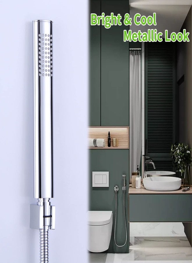 Angle Simple Handheld Shower Head Holder, Brass Handle Bidet Sprayer Bracket, Hand Held Wand Arm Holder Wall Mount, Chrome - Image 3