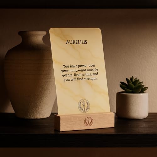 ASVP Shop 60 Stoic Quote, Reminder & Story Cards with Display Stand – Daily Inspiration for Personal Growth, Unique Gift for Men & Women, Elegant Home or Office Décor - Image 3
