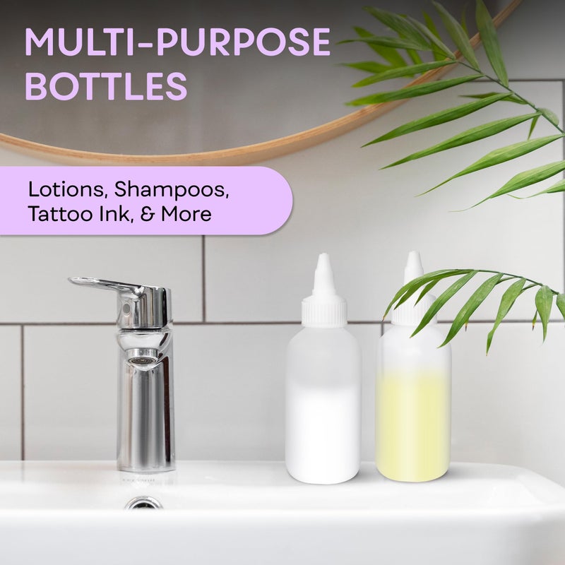 BRIGHTFROM Twist Top Applicator Bottles, Squeeze 4 OZ Empty Plastic Bottles, Refillable, Open/Close Nozzle - Leak Proof, Multi Purpose - 3 PACK - Image 4