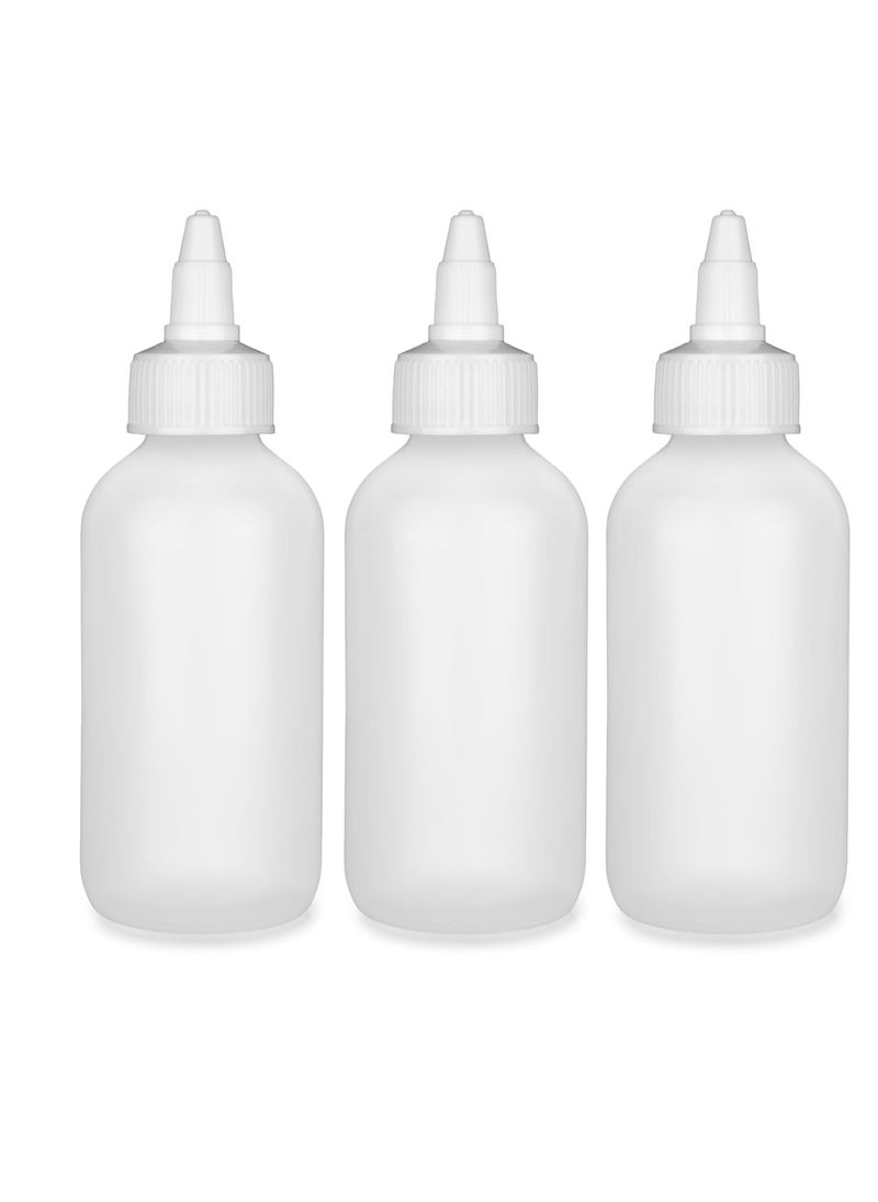 BRIGHTFROM - BRIGHTFROM Twist Top Applicator Bottles, Squeeze 4 OZ Empty Plastic Bottles, Refillable, Open/Close Nozzle - Leak Proof, Multi Purpose - 3 PACK - Image 1