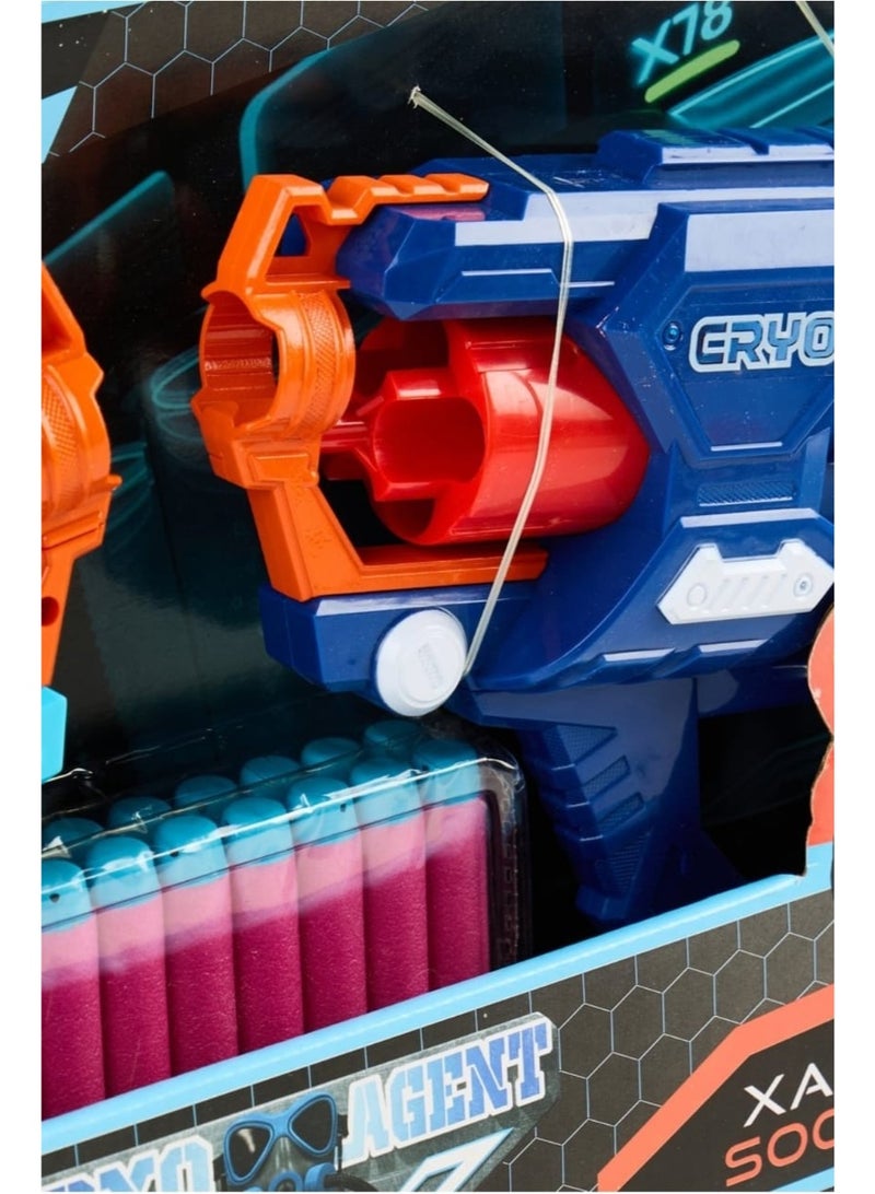 CRYO AGENT Battle Of Gravity Bullet Gun – Toy Dart Gun with 20 Darts (Blue) - Image 3