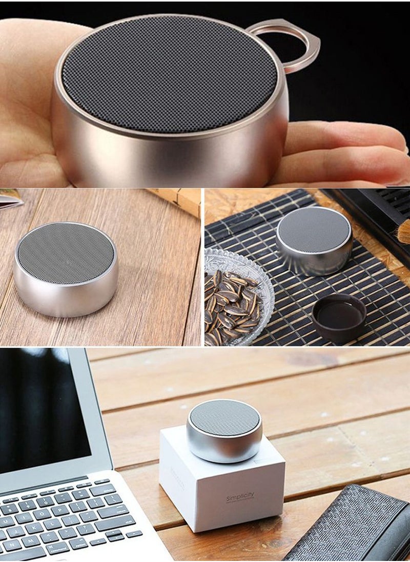 ISHWAZ - Luxurious Metal Bluetooth Speaker Mini Portable Bluetooth Speaker, Pocket Size Wireless Speaker With Impressive Volume, True Stereo and Bass, Ideal For Outdoor Indoor Use, For Smaertphones and Laptops - Image 1