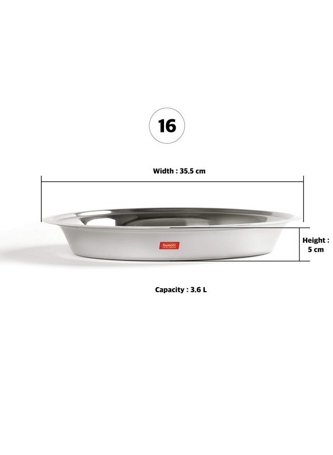 Sumeet Heavy Stainless Steel Parat (3.6 liter, 35.5Cm) Silver - Image 4