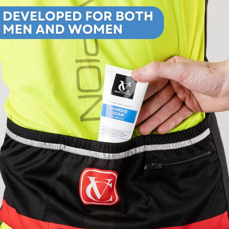 Luxury Chamois Cream for Cyclists, Runners and Athletes | Vegan, Cooling, Hydrating Anti Chafing Cream | Reduces Friction and Rubbing | Suitable for Men & Women (75ml) - Image 3
