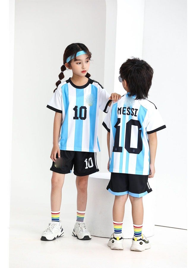 2023 Argentina #10 Star Soccer Shirt / Shorts Socks Gift Set Youth Size - Image 1