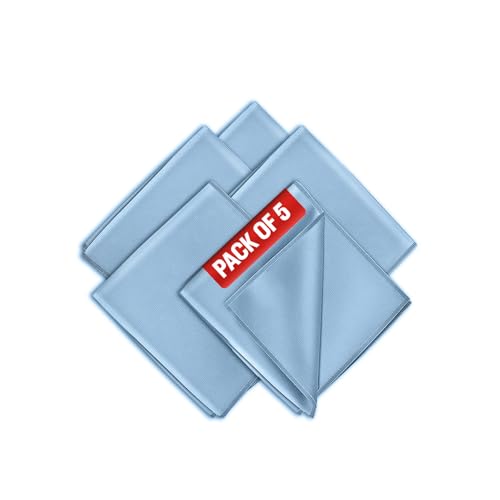 MAXOSHINE Glass Cleaning Cloth for Car Windows Windshield Mirrors- Microfiber Glass Towel for Glassware Ceramic Tiles Cleaning-16 x 16 inch-Mirror Cleaning Cloth (Set of 5-Blue) - Image 1