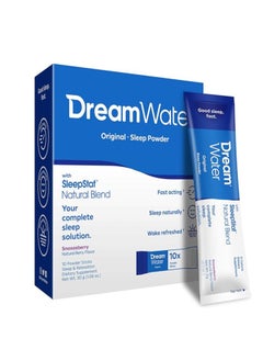 Dream Water Original Sleep Powder With Sleepstat Blend Snoozeberry 10 Powder Sticks 1.06oz 30g 