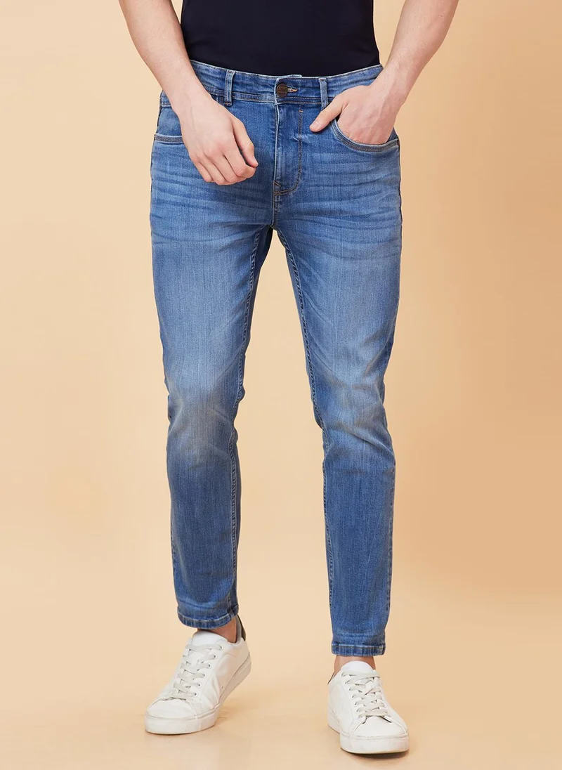 Being Human MID TONE Men Heavy Fade Clean Look Stretchable Jeans for Men | Best Price UAE