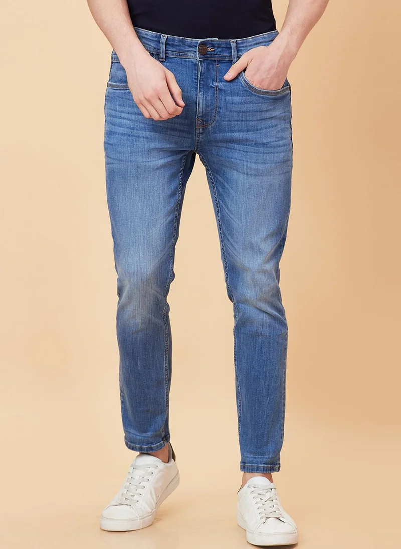 Men Heavy Fade Clean Look Stretchable Jeans